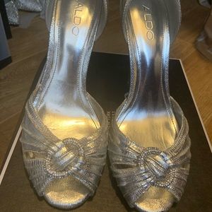 Aldo silver heels/ peep toes / pumps
